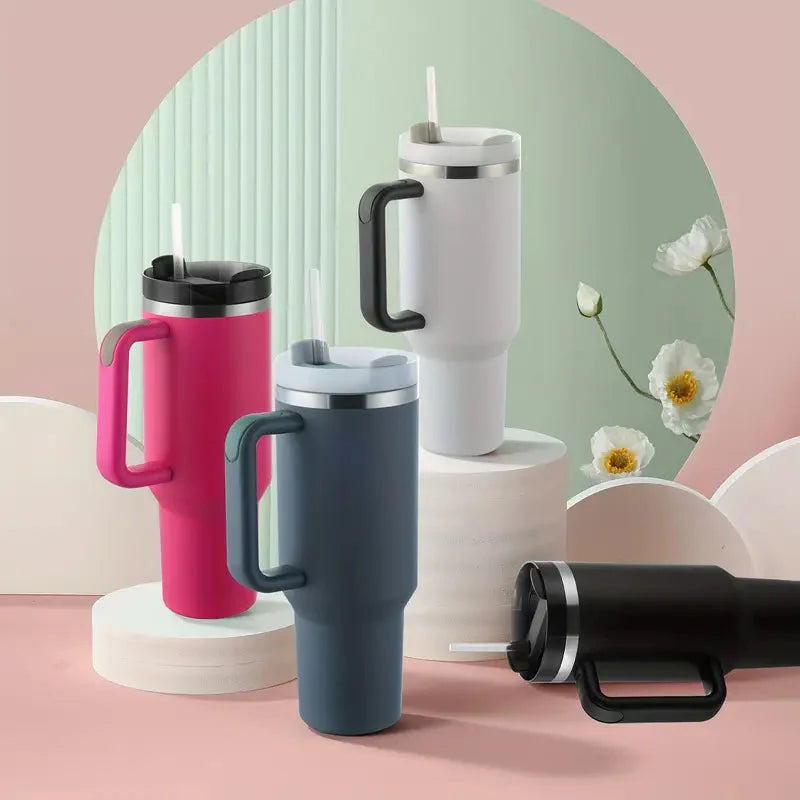 Tumbler with Handle And Straw Lid, Leak-proof Travel 40oz Coffee Mug