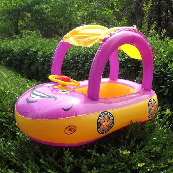 Summer Steering Wheel Sunshade Swim Ring Car Inflatable Baby Float Seat Boat