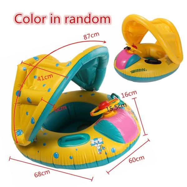 Summer Steering Wheel Sunshade Swim Ring Car Inflatable Baby Float Seat Boat